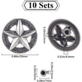 thumbnail image 2 of 1 Set 12Pcs Tibetan Style Alloy Buttons with Screws for Purse Bags Leather Crafts Decoration Star 25mm, 2 of 8