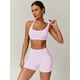 thumbnail image 3 of Set de entrenamiento ABOCIW para mujer sin costuras acolchado Halter rosa S, 3 of 7