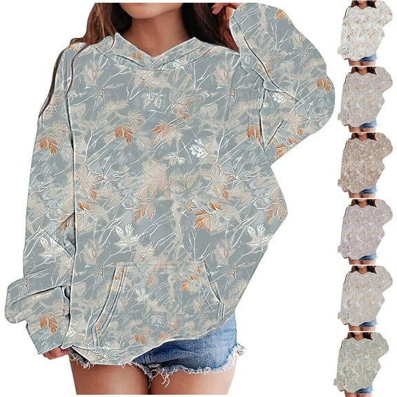 LOVZFMLL Little Girls Hoodies, Print Fashion Casual Everyday Hooded Long Sleeve Girls Tops, Fall Clothes 4-5 Years Girls Clothes