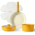thumbnail image 6 of Carote 8 Pcs Nonstick Cookware Sets, Pots and Pans Set with Detachable Handle, Yellow, 6 of 8