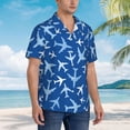thumbnail image 2 of Lsque Airplanes in the Sky pattern Hawaiian Shirt for Men, Unisex Summer Beach Casual Short Sleeve Button Down Shirts-XX-Large, 2 of 9