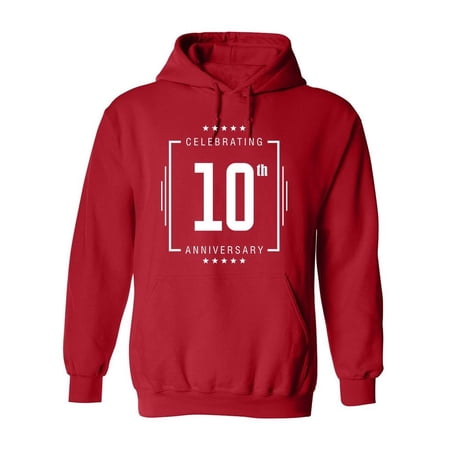 Celebrating 10th Anniversary. Hoodie Men -Image by Shutterstock Male XX-Large