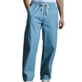 thumbnail image 1 of Mens Casual Fashion Solid Straight Leg Pants Drawstring Elastic Waist Pants RXIRUCGD Bleu Clair, Taille: L, 1 of 5