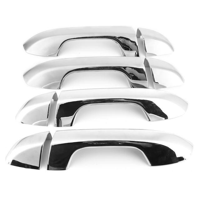Door Handle Sticker, Easy Installation High Temperature Resistant Door Handle Cover Silver ABS Colorfast 4pcs Lightweight For Car Modification