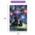 thumbnail image 5 of Happy New Year Dachshund Family Cheer Winter Midnight Firework Garden Flag 12x18in Double Sided Wiener Dog Lover Gifts Idea Outdoor Decor - 02025, 5 of 5