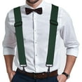 thumbnail image 7 of Buyless Fashion Mens 2 Pack Suspenders - 48" Elastic Adjustable Heavy Duty 2" Wide - X Back With Black Hooks - 5140-2-Hunter-Green, 7 of 7