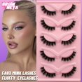 thumbnail image 2 of GROINNEYA-3D Pestañas suaves Pestañas postizas Extensiones de pestañas de visón reutilizables cruzadas suaves y tenues naturales 5 pares hola suerte  unisex, 2 of 2