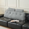 thumbnail image 4 of Z-Hom Almohada de Cabecera Tamaño Queen con 2 Almohadas Cilíndricas, Almohadas de Respaldo Triangulares de Piel Sintética para Leer y Dormir, Gran Refuerzo para Sentarse en la Cama con Funda Lavable, 4 of 8