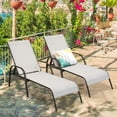 thumbnail image 3 of YYAo Chaise Lounge Chair Outdoor, Outdoor Chaise Lounge,Adjustable Patio Chaise Folding Lounge Chair with Backrest-Gray, 3 of 12