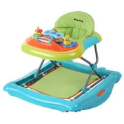 Dream On Me 2 In 1 Crossover Musical Walker And Rocker-Color:Blue/Green,Finish:Blue