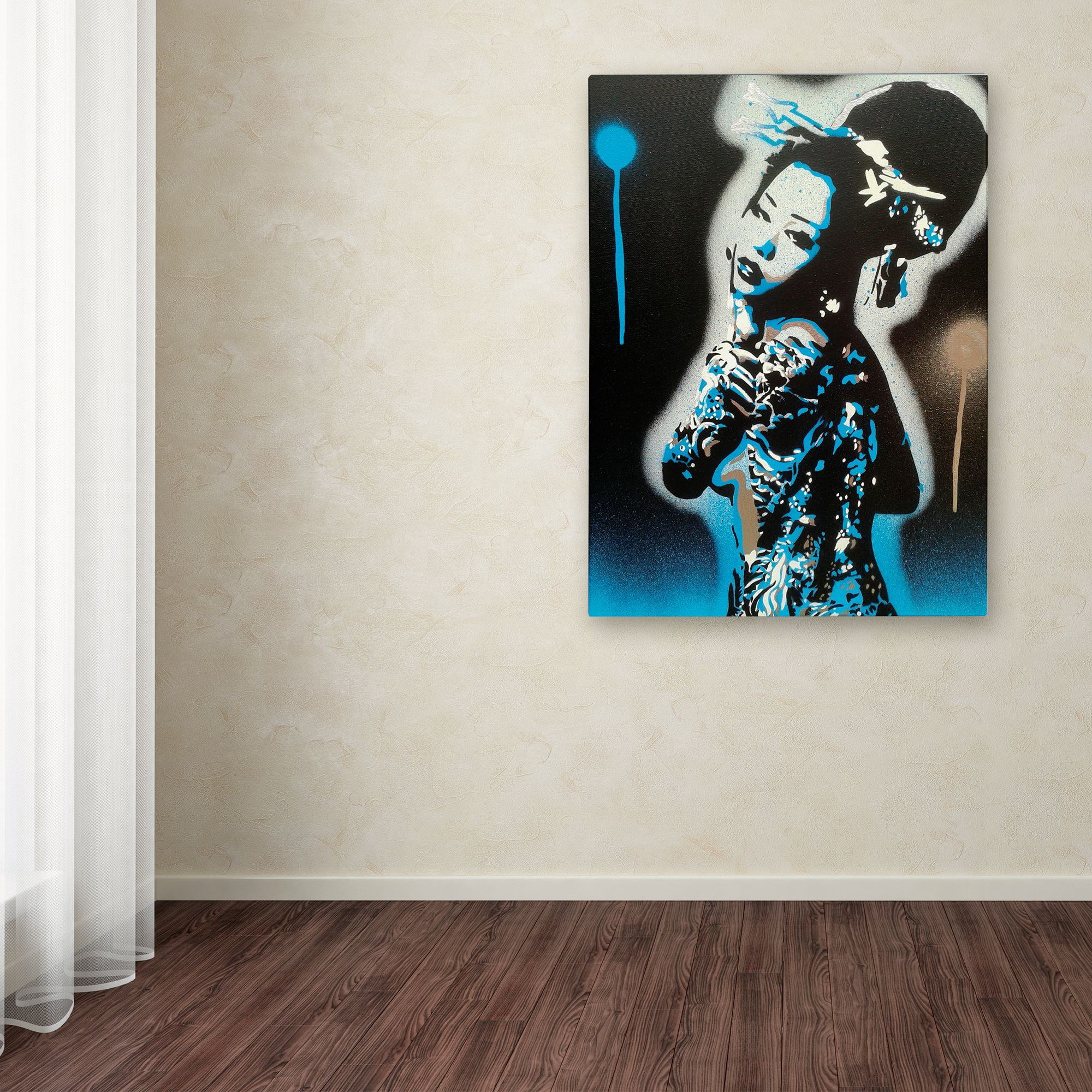 Trademark Fine Art 'Planet Asia Blue' Canvas Art by Abstract Graffiti