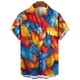 thumbnail image 4 of Camisas hawaianas de verano, camisas casuales para hombres, camisas con estampado de plumas para hombres, ropa de manga corta con solapa para hombres, camisas Aloha holgadas, 4 of 5