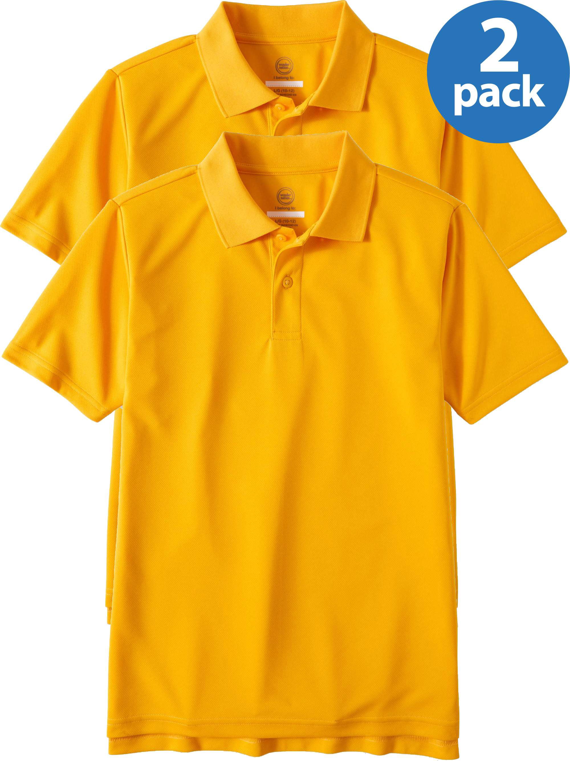 Jerzees Boys SpotShield Short Sleeve Uniform Polo 2-Pack