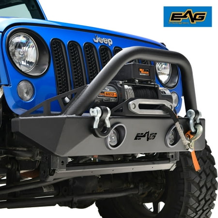 EAG 07-18 Jeep Wrangler JK Front Bumper Stubby With LED