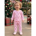 thumbnail image 4 of Loicainy Baby Toddler Girl Christmas Outfit 6 12 18 24 Months 2T 3T 4T 5T Candy Cane Long Sleeve T-shirt and Pants Clothes Set, 4 of 9