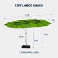thumbnail image 5 of 13ft Patio Umbrella with Base,Double Sided Outdoor Large Rectangular Patio Umbrella with Crank Handle, for Lawn Garden,Home,Outdoor Activities, 5 of 8