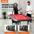 thumbnail image 6 of VEVOR Billiards Table, 6.3 ft Pool Table, Portable Foldable Space-Saving Table, Billiard Table Set Includes Balls, Cues, Chalks and Brush, Black with Red Cloth,Perfect for Family Game Room Kid Adult, 6 of 9