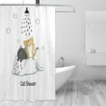 thumbnail image 2 of Funny Cat Shower Curtain Cute White Kitty Shower Curtains Black Orange Cats Bath Shower Curtain Waterproof Polyester Fabric Bathroom Decor with Plastic Hooks 72x72 Inches, 2 of 6