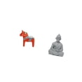 thumbnail image 5 of CoudarTitie Swedish Dala Horse Ornament Collectible Dalecarlian Horse Figurine Animal Sculpture and Monkey Buddha Statue Figure Buddhist Collectible Miniature Figurine Sun Wukong Sculpture for, 5 of 8