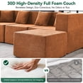 thumbnail image 4 of BEHOST 130" 8-Piece Modular Sectional Sofa with Ottomans, U-Shaped Pit Couch for Living Room, ModernTeddy Fabric Cloud Couch Set, Large Sleeper Sofa with Deep Seats, Rust Red, 4 of 7