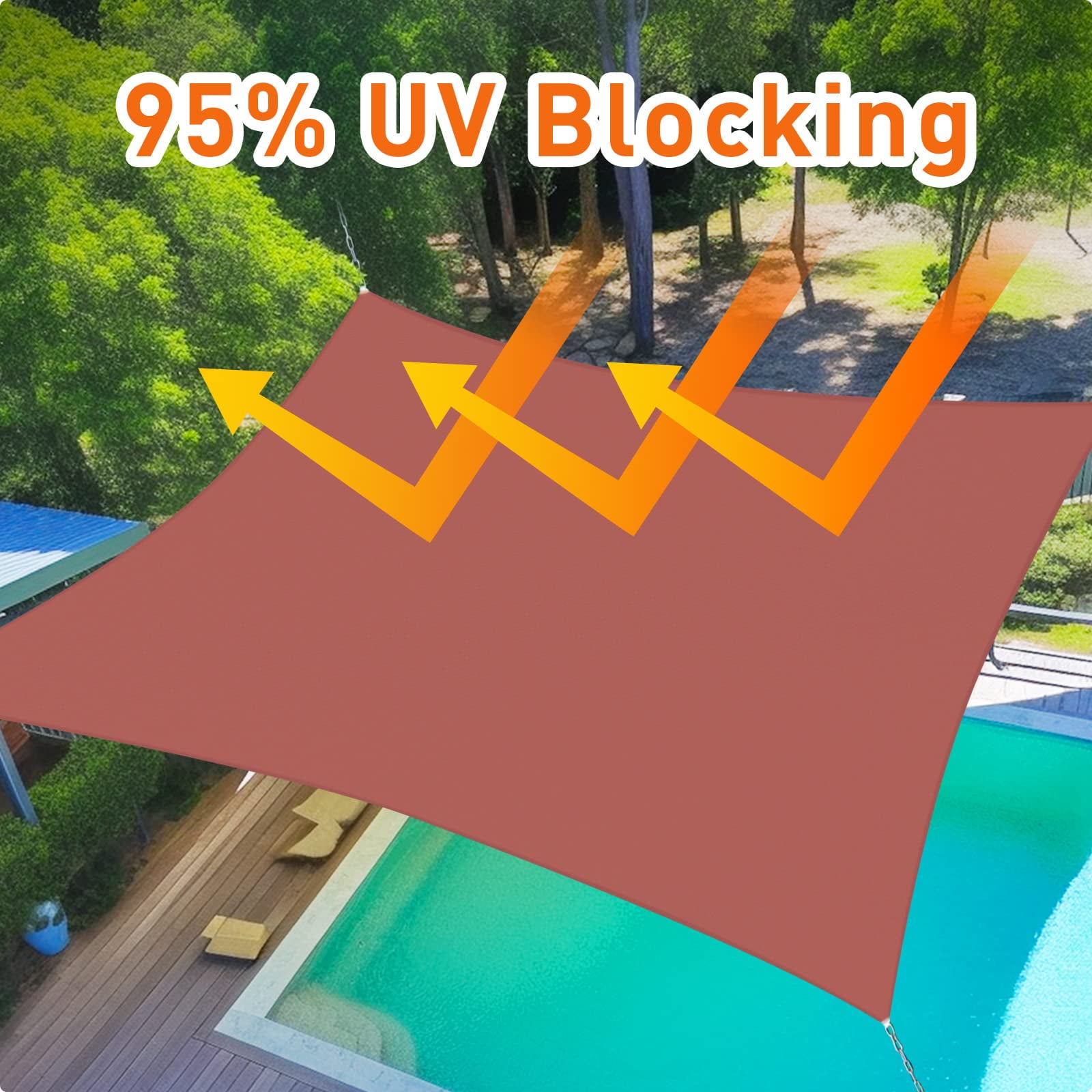 Outdoor Sunshade Sail Canvas Canopies & Privacy Screens Shading for Patio Garden Backyard, 7'x13'