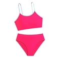 thumbnail image 5 of Shadoumai Girls Swimsuit Contrast Trim Tankini Swimsuit Solid Color 2 Piece Teen Bathing Suit Modest Swimwear+Drawstring 9-, 5 of 7