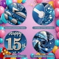 thumbnail image 3 of Blue Theme 15th Birthday Banner Silver Glitter  Display Balloon Decor Starry Pattern Birthday Backdrop for 15th Birthday Party Teenager Celebration Indoor Decoration, 3 of 8