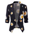 thumbnail image 1 of Doublju Women's Ruched 3/4 Sleeve Open Front Blazer Jacket with Plus Size, 1 of 4
