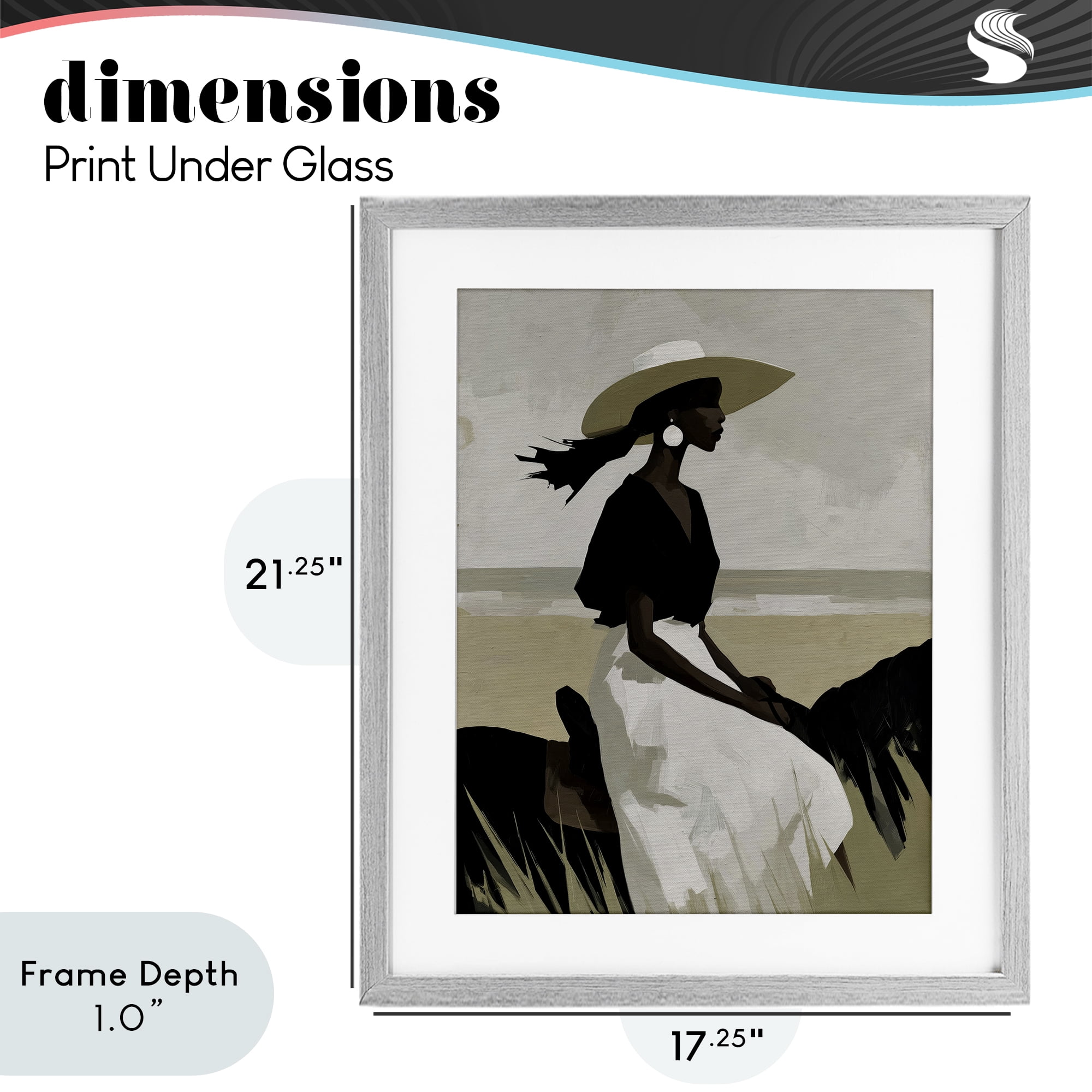 Stupell Industries Equestrian Windswept Muse Gray Framed Print Under Glass, design by Svetlana Aleynikova