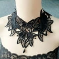 thumbnail image 2 of K-KED Gothic Black Lace Choker Necklace Victorian-Inspired Beaded Detail Adjustable-8035, 2 of 8