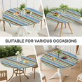 thumbnail image 7 of Stretch Fit Round Table Cover Bohemian Floral Pattern, 56 Inch Elastic Hem Tablecloth for Patio Dining and Entertaining, 7 of 7