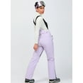 thumbnail image 6 of SEARIPE Women's Ski Pant Detachable Snowboard Insulated Bib Pant Outdoor Windproof Waterproof Breathable Overalls Snow Pant Light Purple S, 6 of 7
