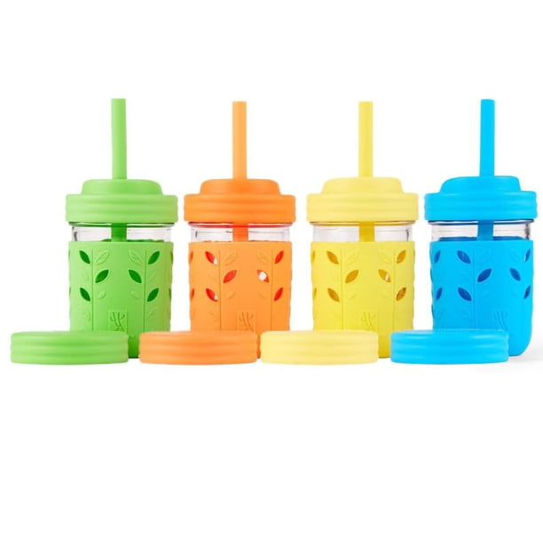 Vasos de vidrio Elk and Friends para niños y bebés, 240 ml, paquete de 4