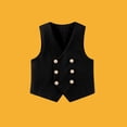thumbnail image 4 of Boys Blazer Vest, Preppy Style Casual Waistcoat for Kids, Mid-Length Layering Vest for Autumn Winter School and Outdoor Activities, Boys Sleeveless Jacket, 2-14Y Black 100, 4 of 9