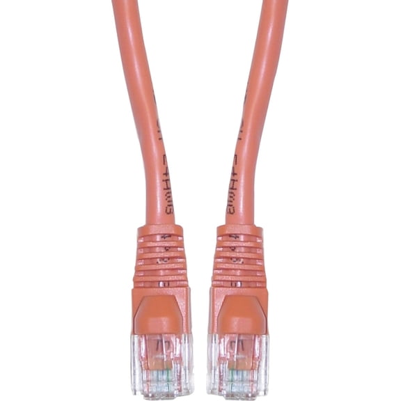 Cat5e Ethernet Cable, 24AWG, RJ45 Gold Plate Connector, ETL, 4 Pair Stranded Copper, Snagless Mold Boot Unshielded Twisted Pair (UTP) Internet Network Patch Cable, 50 Foot, Orange, CableWholesale