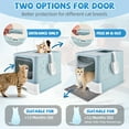 thumbnail image 3 of Upgraded Extra Large Cat Litter Box With Scoop, Plastic Standard Enclosed Litter Box, Upgraded Adjustable Door Cat Litter Box With Enlarged Drawer，Light Blue, 3 of 6