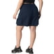thumbnail image 3 of FAB CURVES Pantalones cortos cargo de pierna recta con cintura elástica y cordón para mujer de talla grande 1X Azul oscuro, 3 of 6