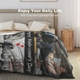 thumbnail image 5 of Custom Blanket with Photo Text Personalized Throw Blanket Customized Blanket for Her for Him Flannel Blankets Father's Day Mother's Day Birthday Valentines, Navy, 40"x50" Blankets, 5 of 5