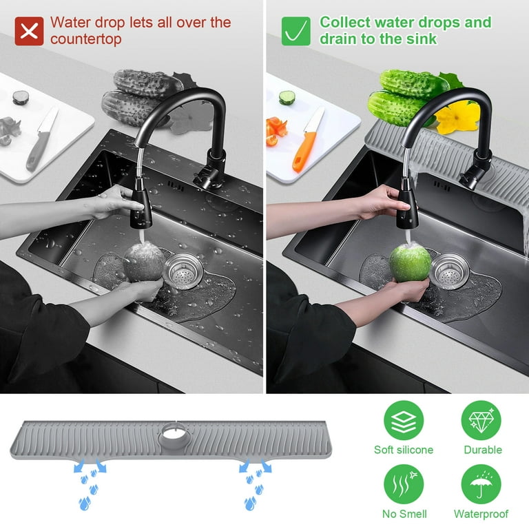 Kitchen Protection Faucet Absorbent Pad Sink Splashproof Soft Silicone  Drain Pad