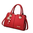 thumbnail image 2 of Bolso de mano para mujer, estilo hobo, moderno, con cremallera y asa, tipo cartera, bolso con asa Rojo, 2 of 9