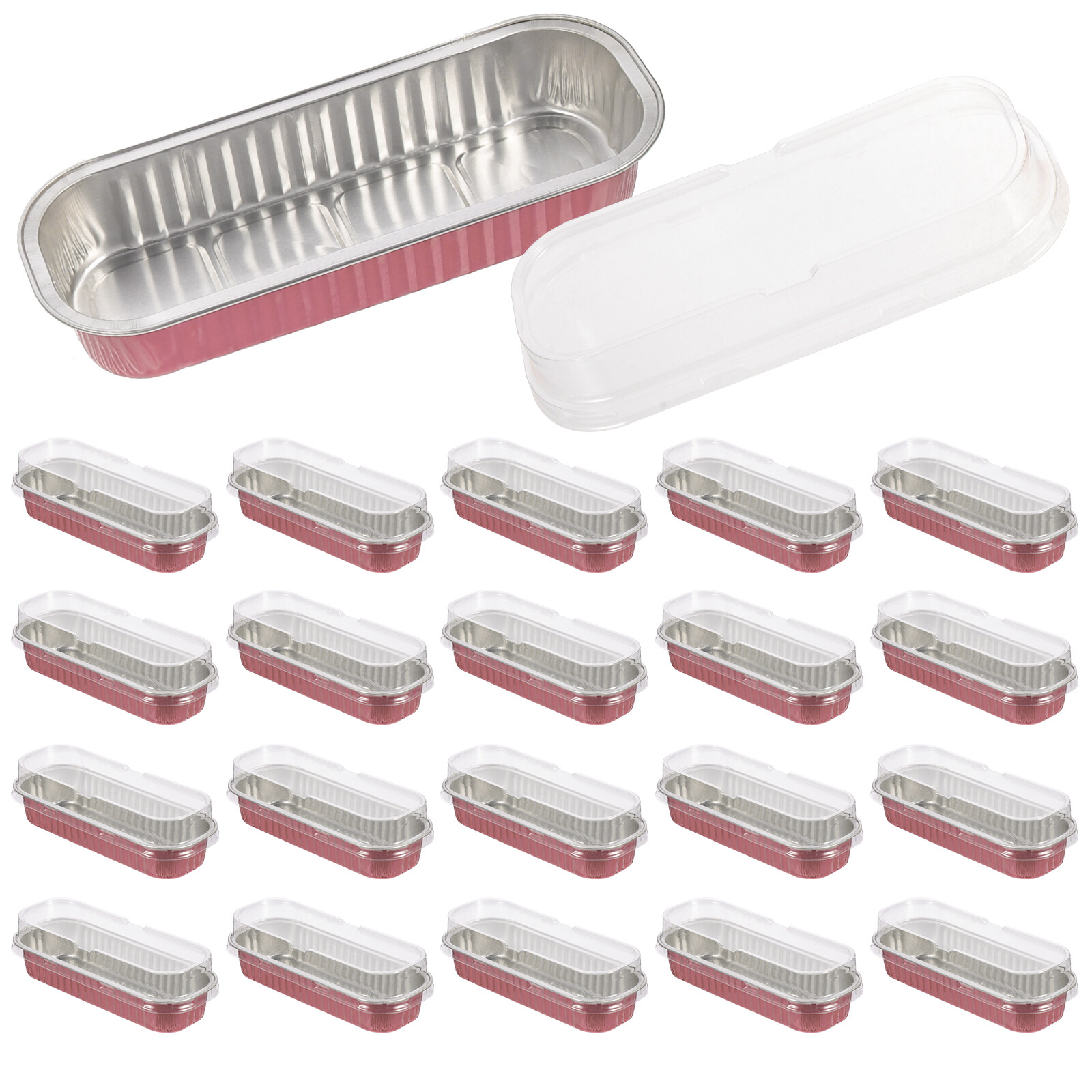 30Pcs Clear Cake Carrier Rectangular Cake Box Baking Packing Box Loaf