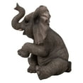 thumbnail image 2 of Hi-Line Gift Ltd. Elephant Baby Sitting with Trunk Up Statue, 2 of 5
