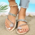 thumbnail image 2 of Juebong Sandals clearance Boho Slide Sandals for Women Girls Dressy Low Wedge Thong Sandals Casual Toe Ring Flat Sandals Cute Summer Bohemian Travel Flip Flop Sandal Shoes, 2 of 6