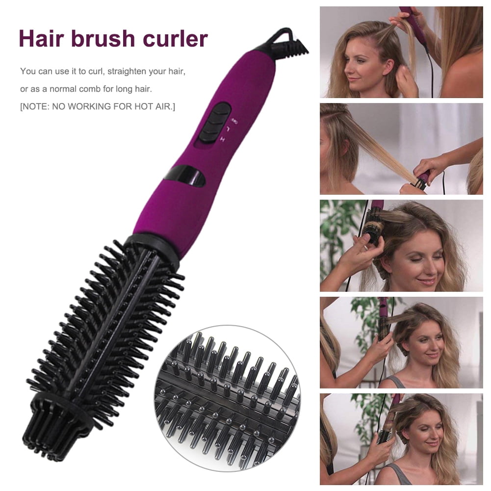 PROKTH Pro Curling Iron Brush 1 Inch Hair Curler Brush Ceramic Hot Brush Styling Dryer Comb Curl Tool Dual Voltage for Long Hair