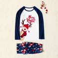 thumbnail image 3 of PatPat Christmas Pajamas Family Matching Pajamas Sets Letter Print Childlike Long Sleeve Pjs, Dark blue, S, 3 of 5