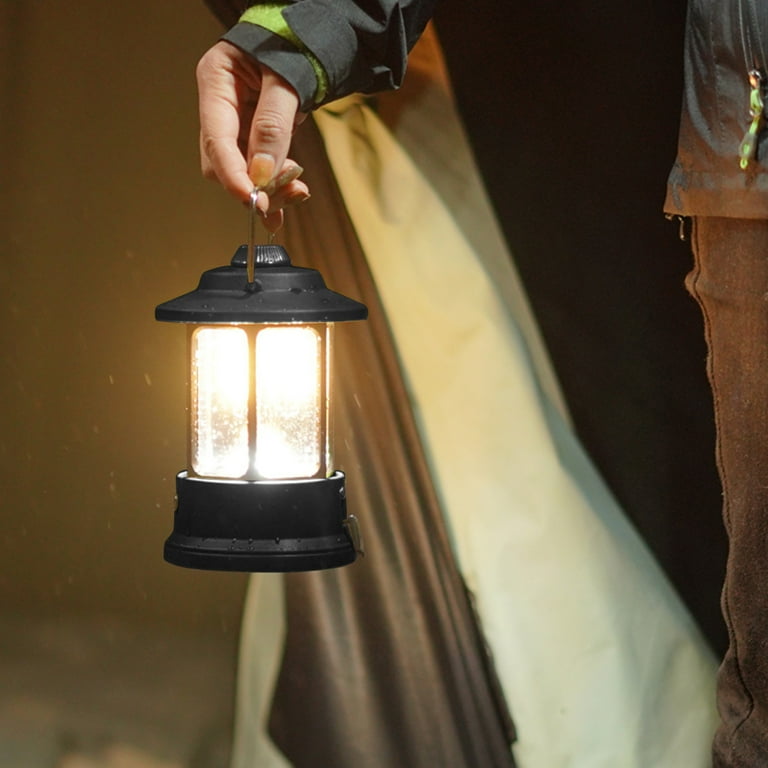 Retro Outdoor Camping Lamp Portable Lantern Light USB Rechargeable