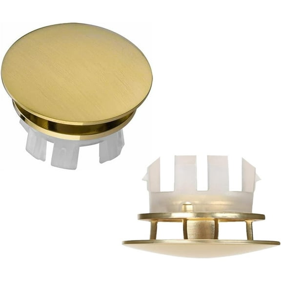 2 Pcs Bathroom Sink Overflow Cover Basin Trim Brass Insert in Hole Round Caps Brushed Nickel Vanity Ceramic Vessel Kitchen Replacement Dual Layer