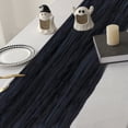 thumbnail image 2 of Musbetu Chemin de Table de Mariage Style Gaze Halloween Plissé Noir Pur Anti-Taches Réutilisable Protection de Table Décoration Bal Banquet, 2 of 7