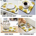 thumbnail image 4 of 2 Pack Washable Rubber Sunflower Cute Floral Dish Drying Mats for Kitchen Counter Home Large Coffee Bar Pad Accessories and Decor for Utensils Stemware (2pcs 18''x24''+19.5''x12''), 4 of 6
