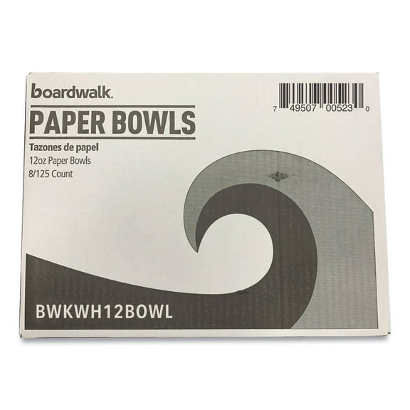 Boardwalk® Paper Dinnerware, Bowl, 12 oz, White, 1,000/Carton CB12B1008125A